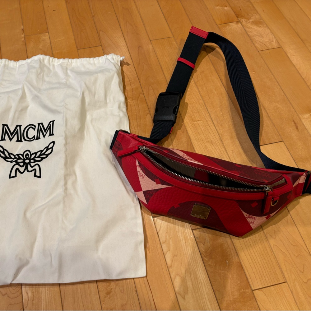 Authentic, brand new, red MCM Crossbody.